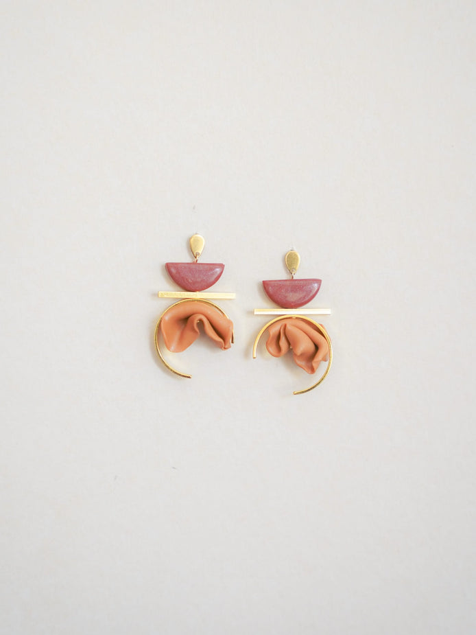 Crinkled Mustard Earrings