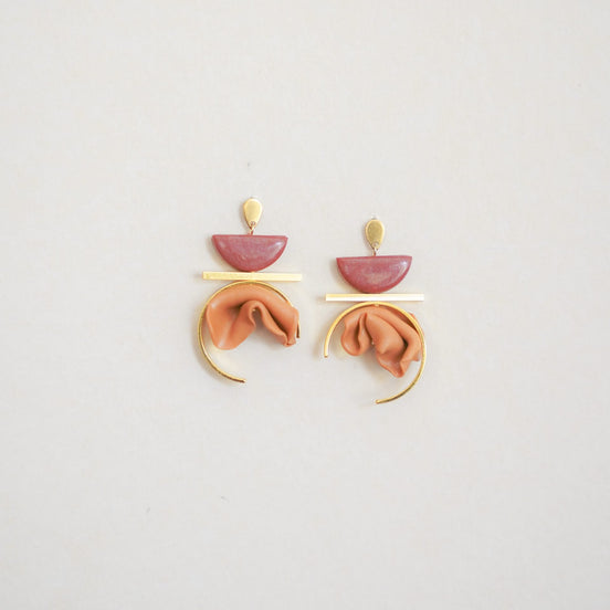 Crinkled Mustard Earrings