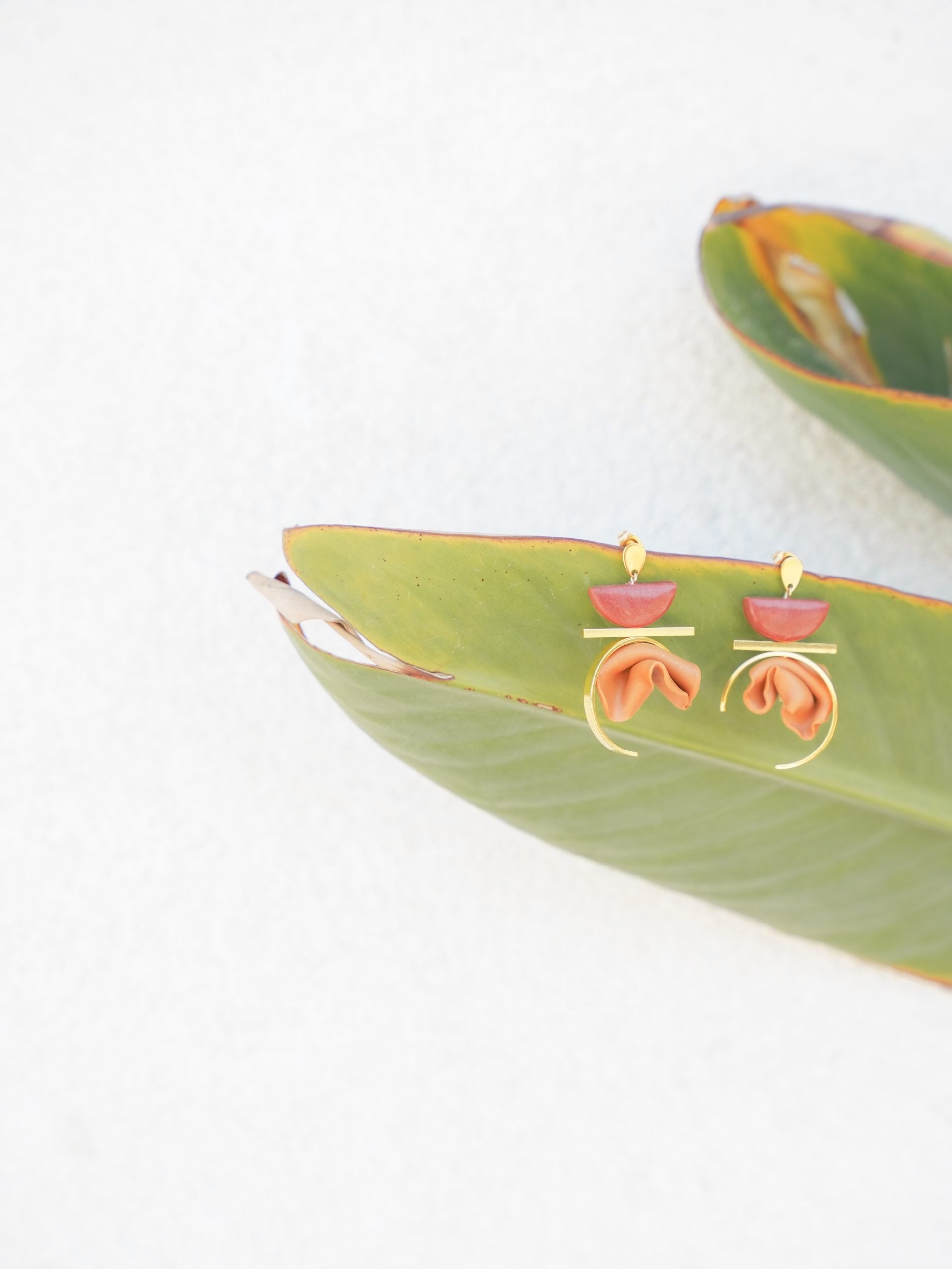 Crinkled Mustard Earrings