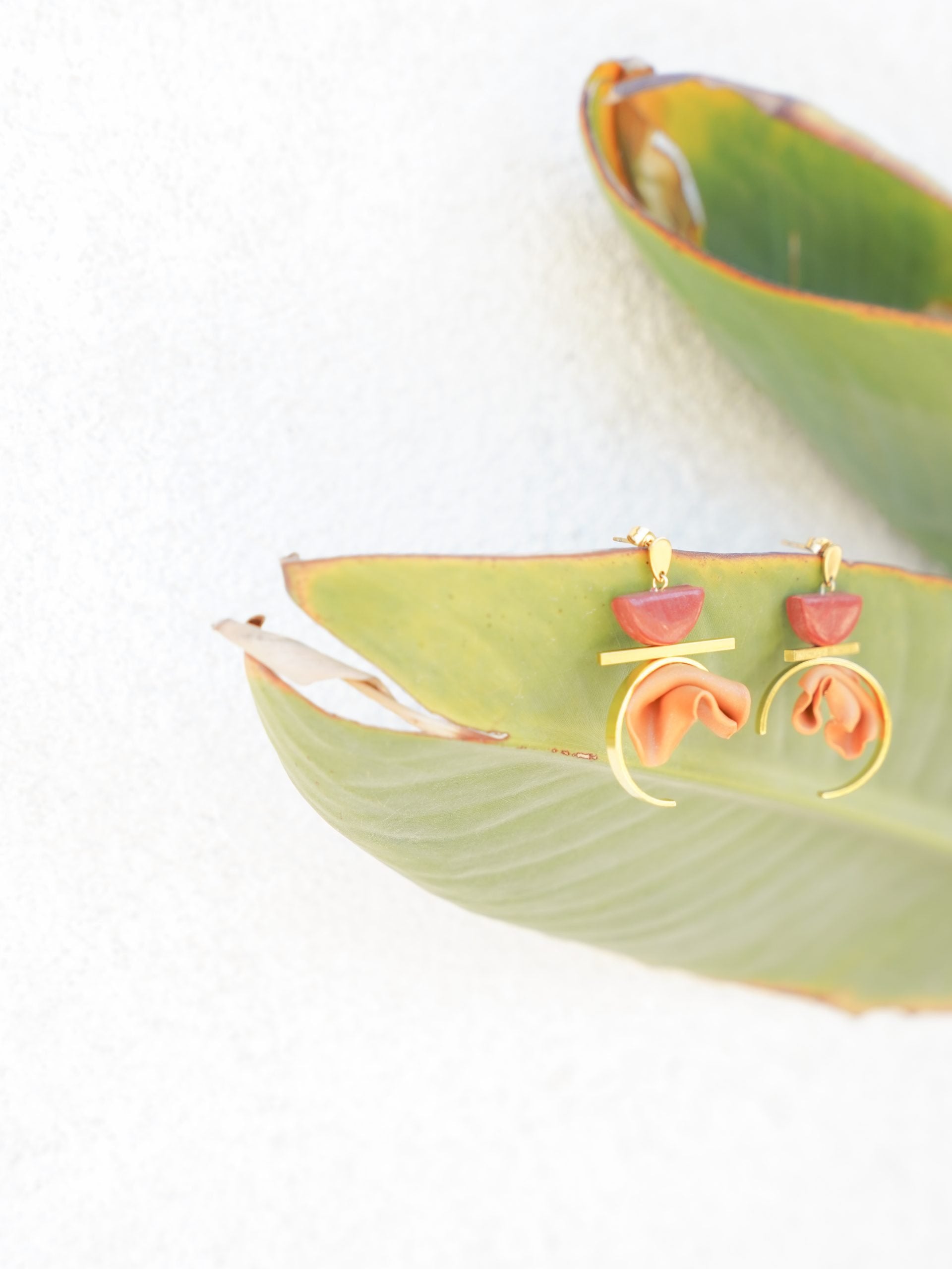 Crinkled Mustard Earrings