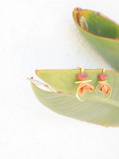 Crinkled Mustard Earrings