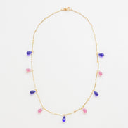 Pink & Blue Drops Necklace
