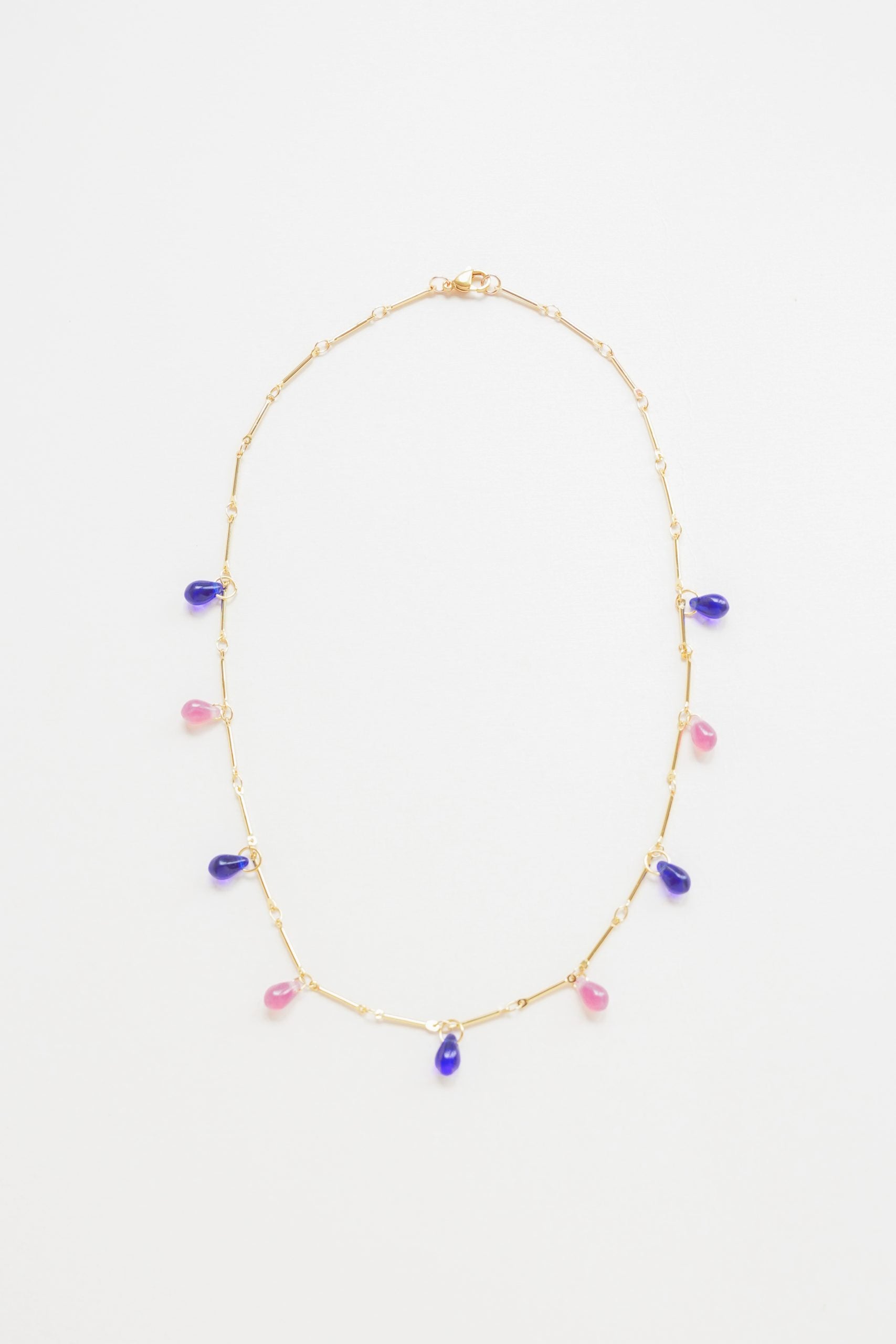 Pink & Blue Drops Necklace