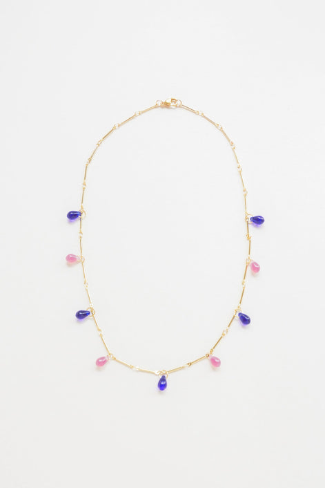 Pink & Blue Drops Necklace