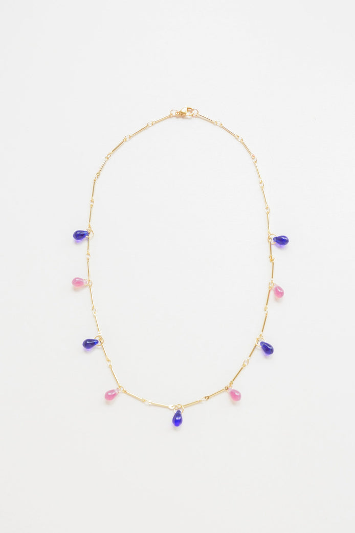 Pink & Blue Drops Necklace