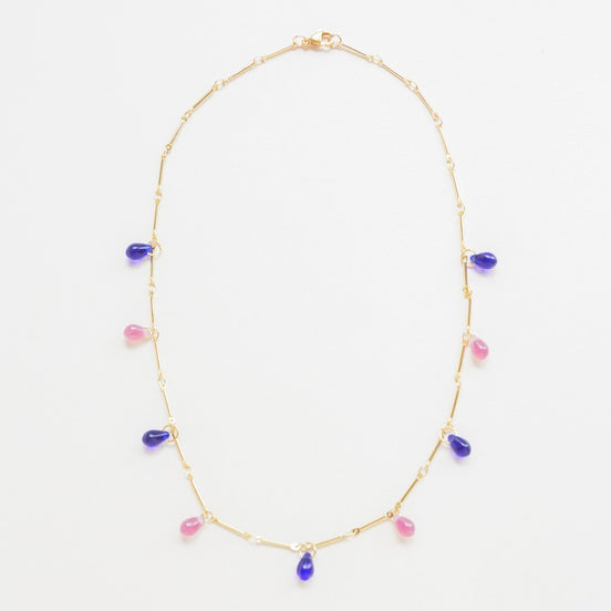 Pink & Blue Drops Necklace