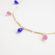 Pink & Blue Drops Necklace