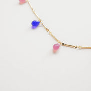 Pink & Blue Drops Necklace