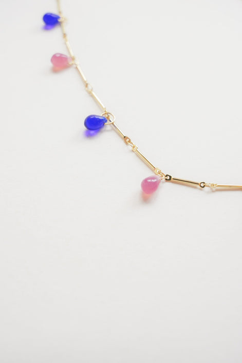 Pink & Blue Drops Necklace