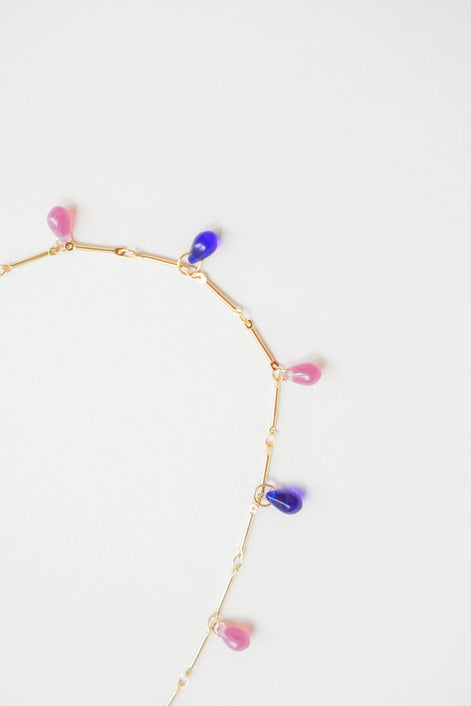 Pink & Blue Drops Necklace