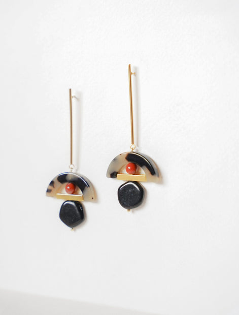Tortoise Coral Earrings