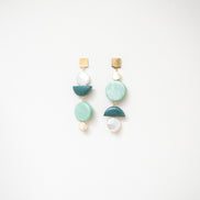 Asymmetrical Celadon Pine dangles