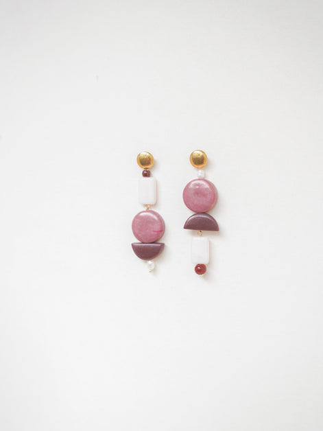 Asymmetrical Dark Mauve dangles