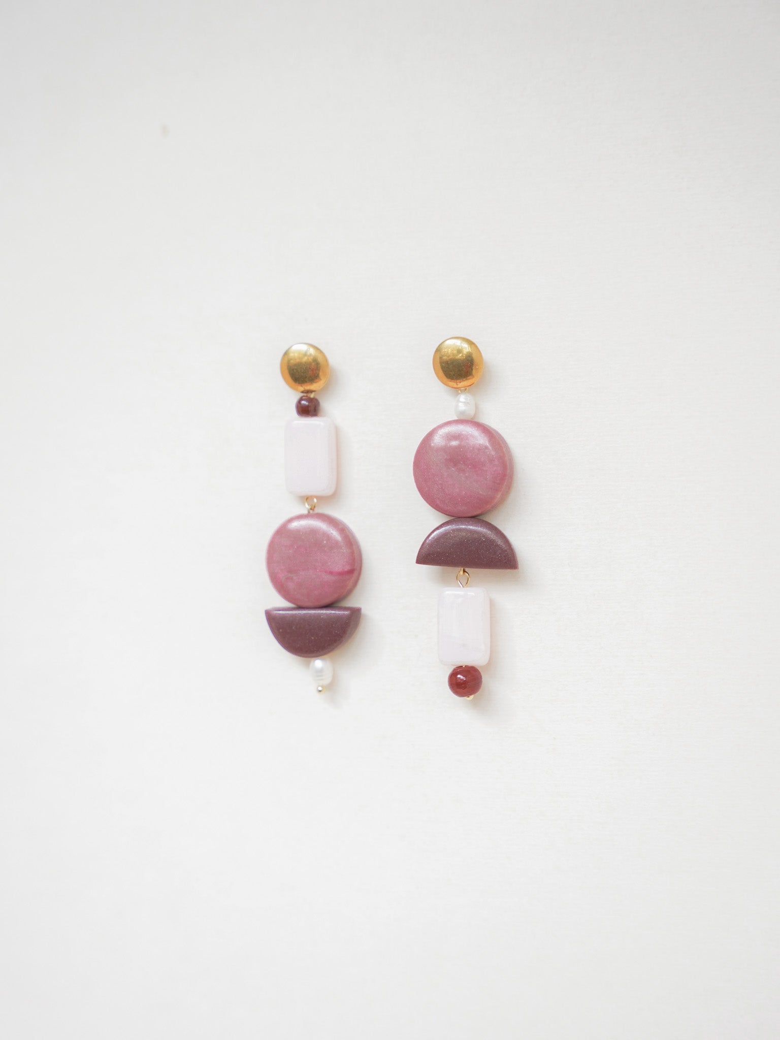 Asymmetrical Dark Mauve dangles