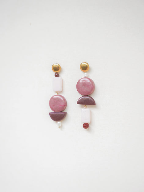 Asymmetrical Dark Mauve dangles