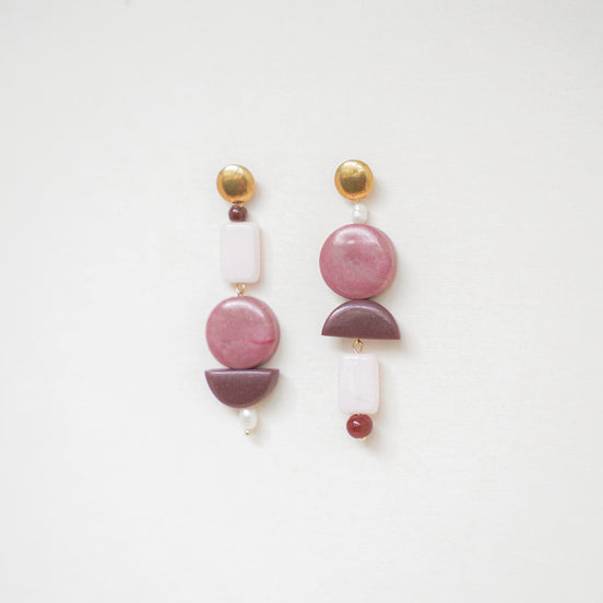 Asymmetrical Dark Mauve dangles
