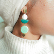 Asymmetrical Celadon Pine dangles