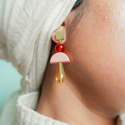 Colour Block Amber Earrings