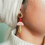 Colour Block Amber Earrings