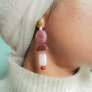 Asymmetrical Dark Mauve dangles