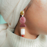 Asymmetrical Dark Mauve dangles