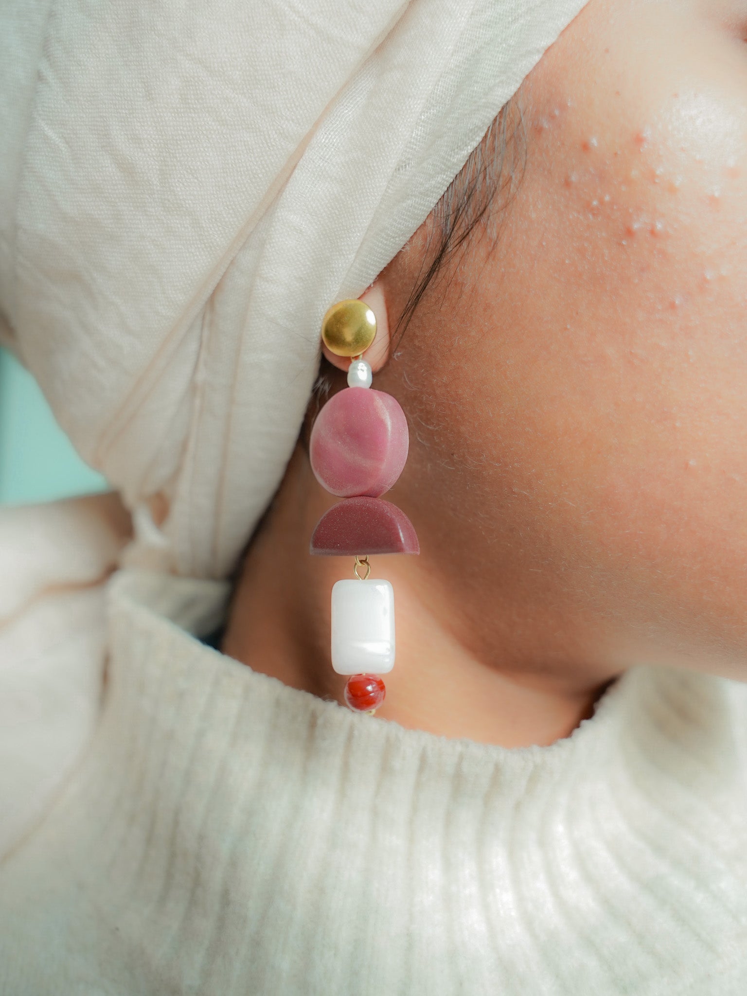 Asymmetrical Dark Mauve dangles