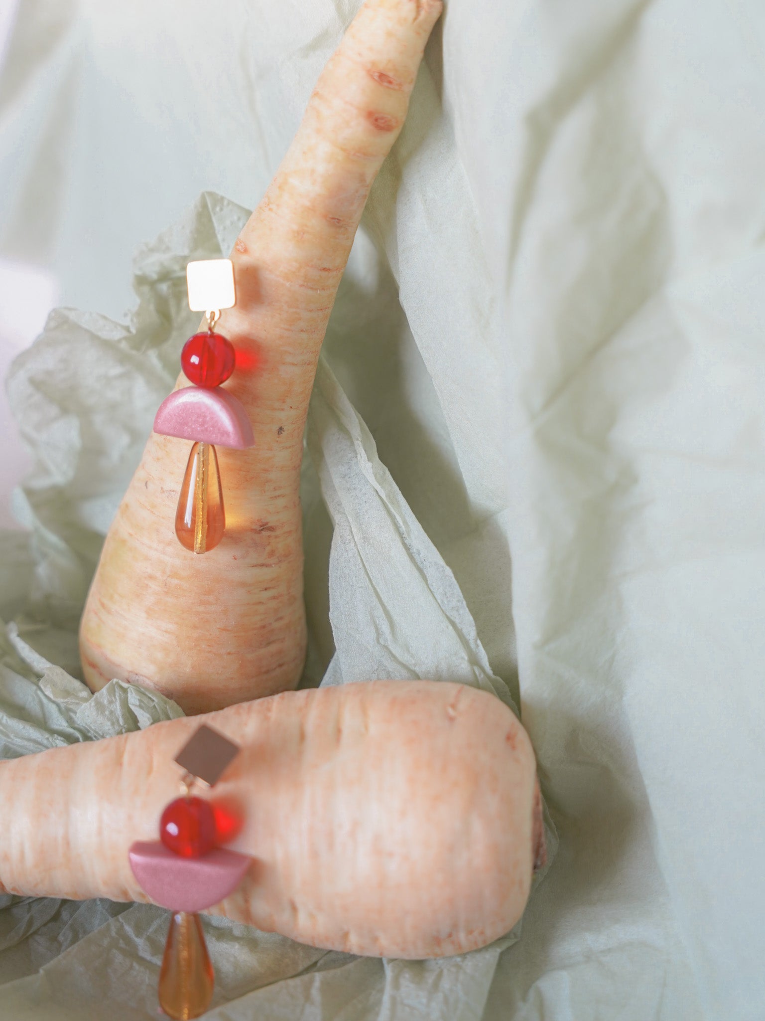 Colour Block Amber Earrings