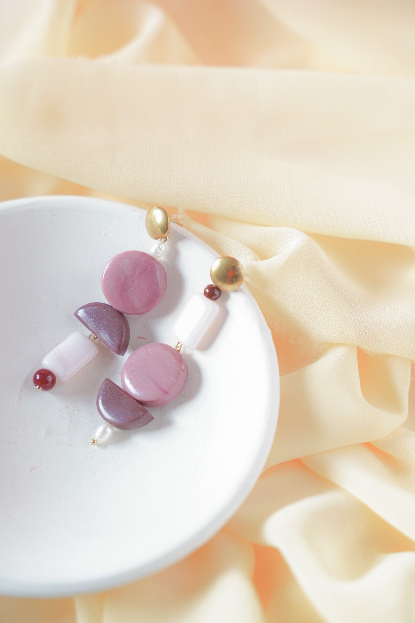 Asymmetrical Dark Mauve dangles