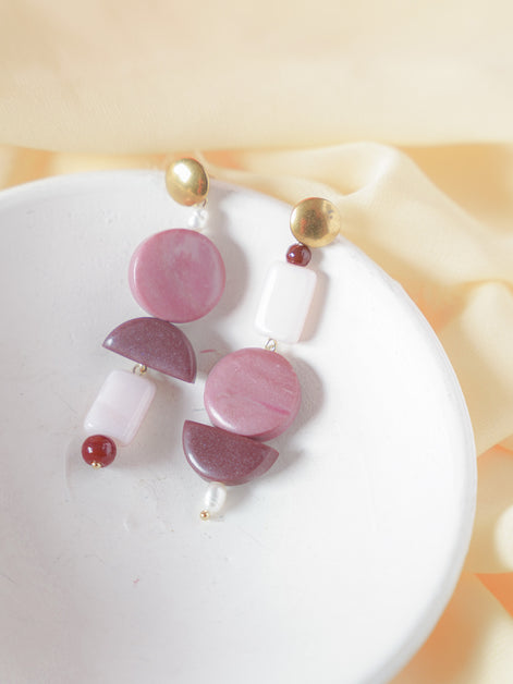 Asymmetrical Dark Mauve dangles
