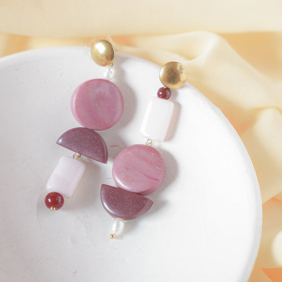 Asymmetrical Dark Mauve dangles