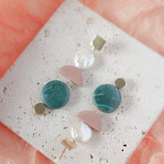 Asymmetrical Dusty Rose Pine dangles