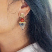 Tortoise Triangle Earrings
