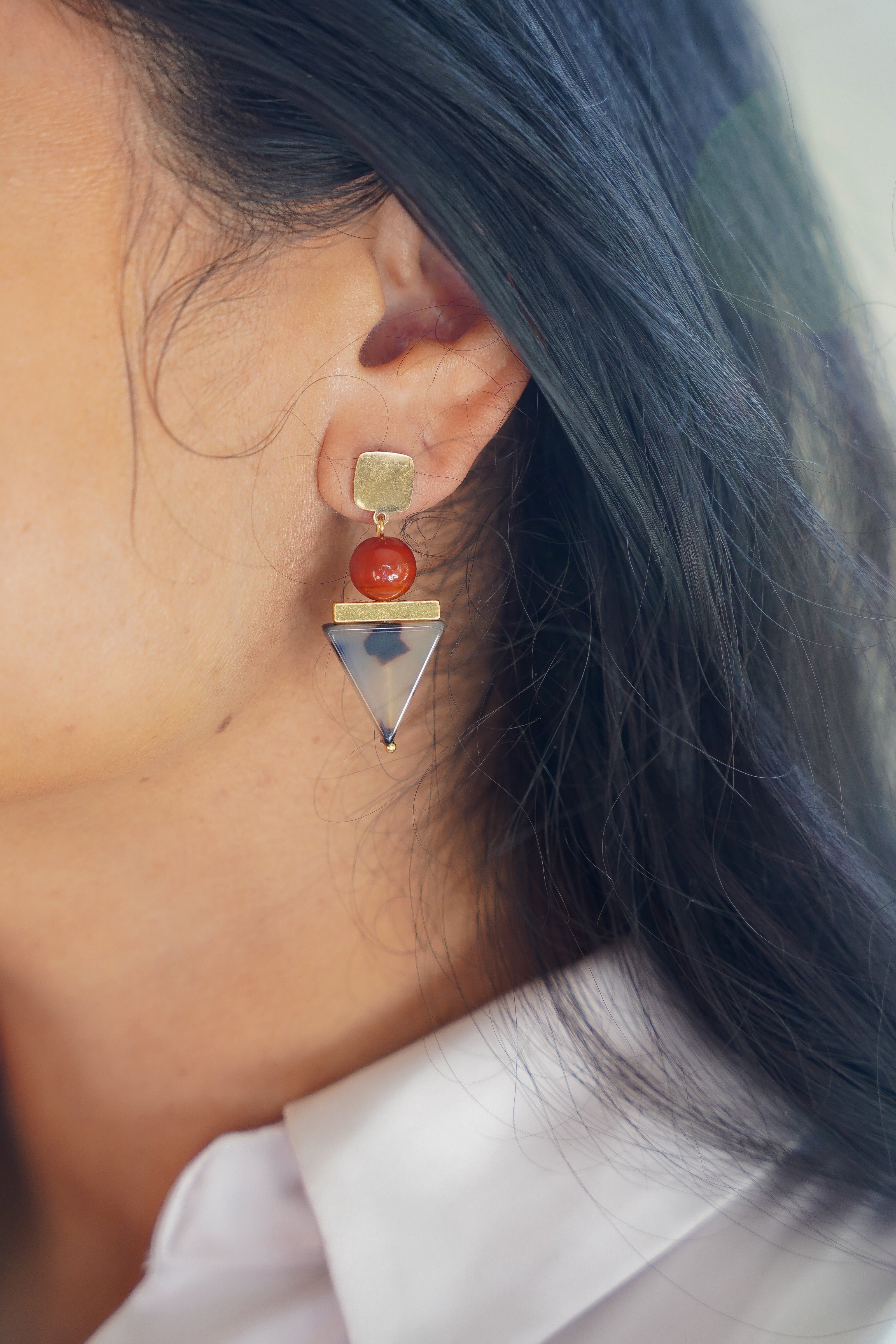 Tortoise Triangle Earrings