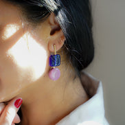 Royal Blue & Mauve Earrings