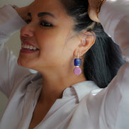Royal Blue & Mauve Earrings