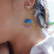 Dangling Blue & Pink Earrings