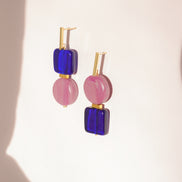 Royal Blue & Mauve Earrings