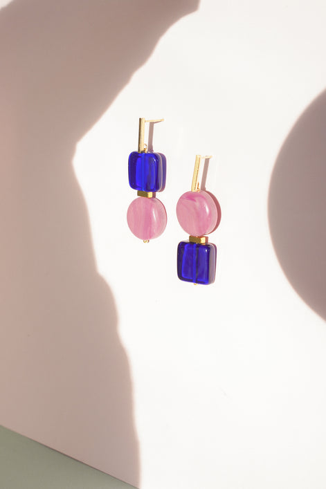 Royal Blue & Mauve Earrings