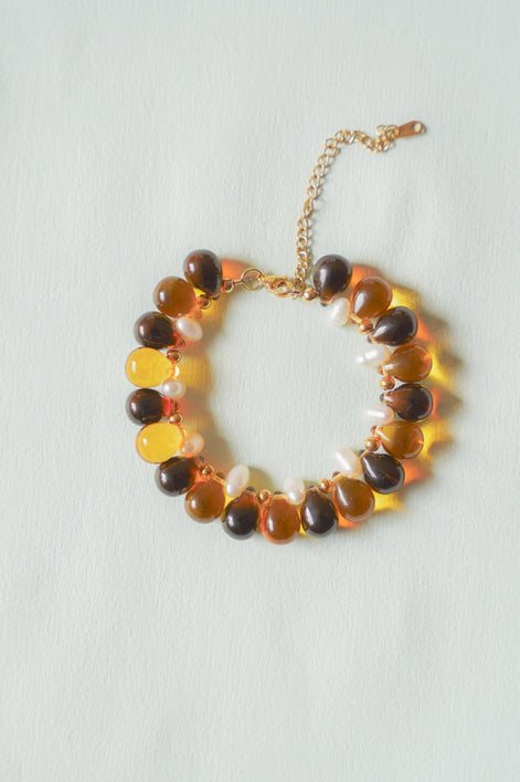 Amber Pearl Bracelet