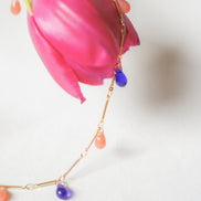 Peach & Blue Drops Necklace