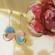 Dangling Blue & Pink Earrings