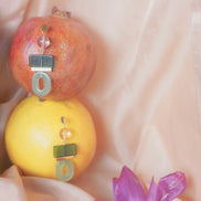 Colour Block Celadon & Pink Earrings