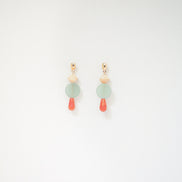 Colour Block Orange & Celadon Earrings