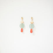 Colour Block Orange & Celadon Earrings