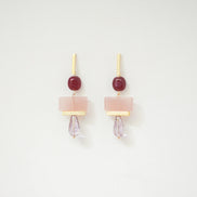 Colour Block Cherry & Pink Earrings