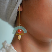 Celadon Arch Dangling Earrings