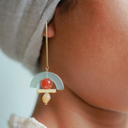 Celadon Arch Dangling Earrings