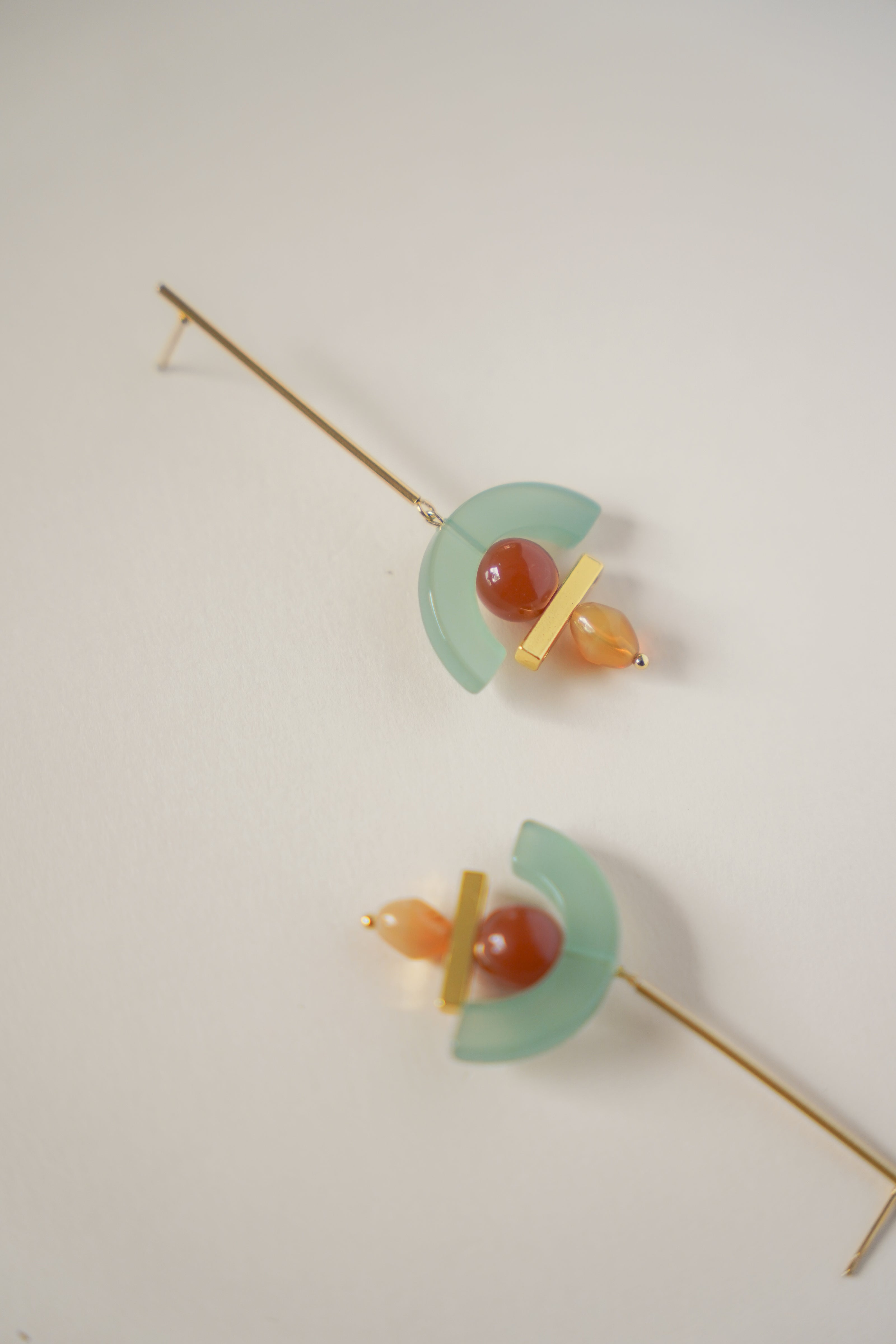 Celadon Arch Dangling Earrings