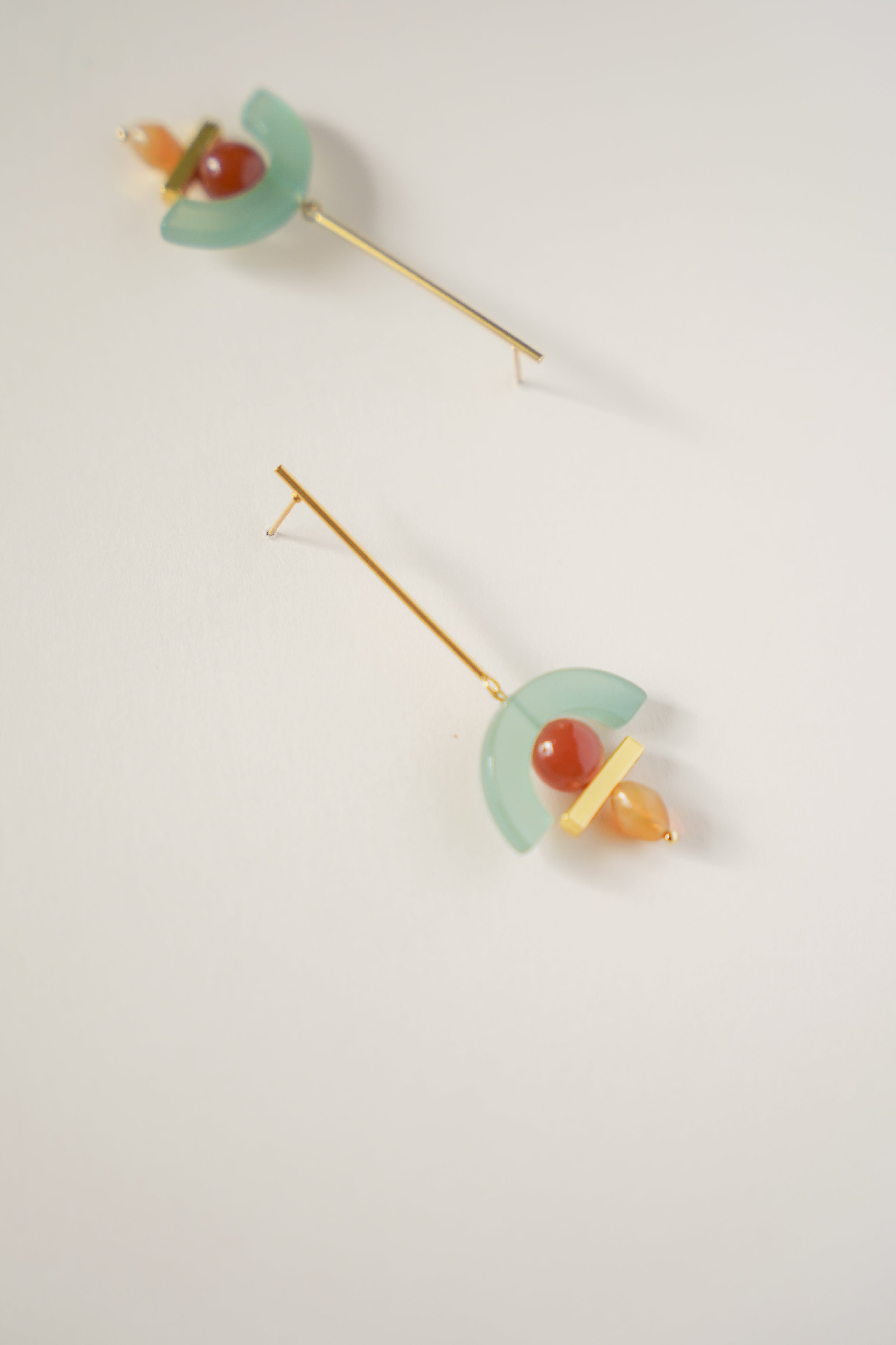 Celadon Arch Dangling Earrings