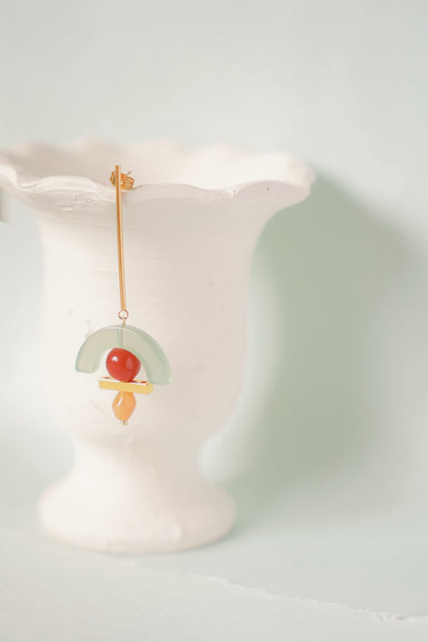 Celadon Arch Dangling Earrings